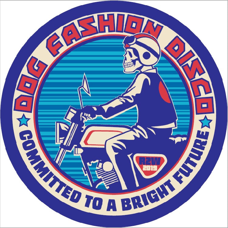 Dog Fashion Disco Biker" Stickers & Decals