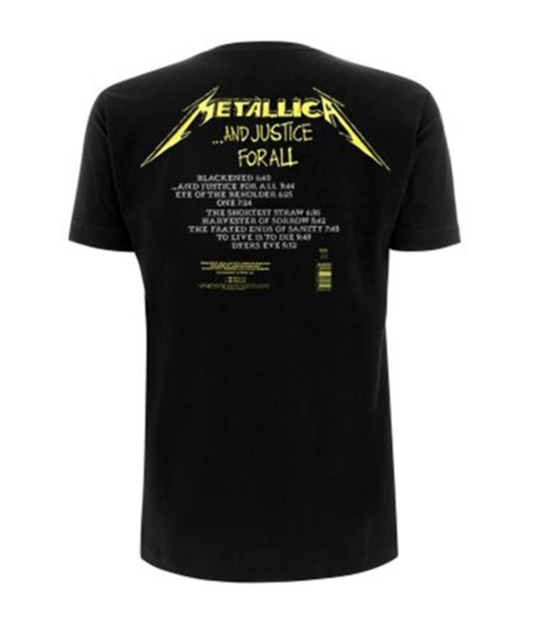 Metallica 'And Justice for all Tracks' (Black) Womens Fitted T-Shirt (Large Metallica 'And Justice for all Tracks' (Black) Womens Fitted T-Shirt (Large