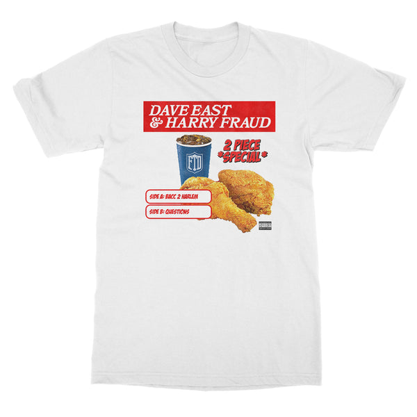 Dave East & Harry Fraud "Dave East & Harry Fraud “2 Piece” cover art T-Shirt (WHITE)" T-Shirt