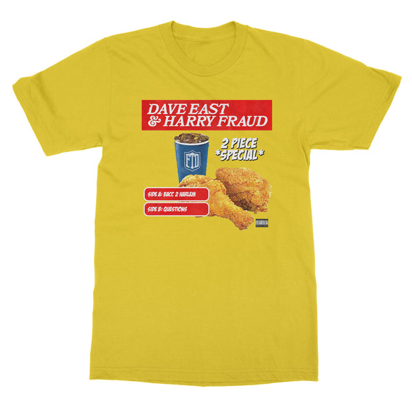 Dave East & Harry Fraud "Dave East & Harry Fraud “2 Piece” cover art T-Shirt (YELLOW)" T-Shirt