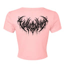 Vulvodynia "Emblem Crop Womens Pink" Girls T-shirt