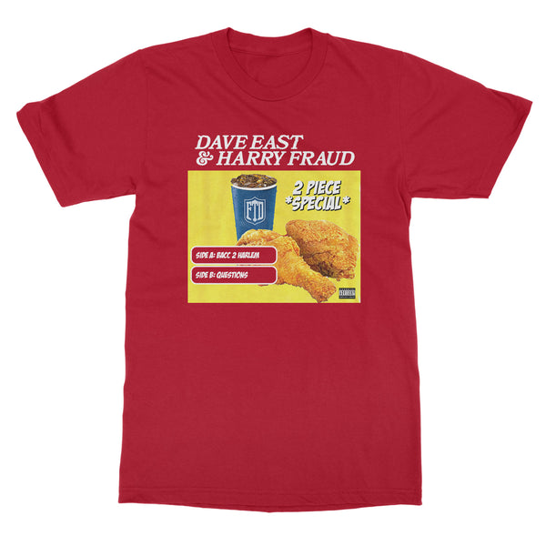 Dave East & Harry Fraud "Dave East & Harry Fraud “2 Piece” cover art T-Shirt (RED)" T-Shirt