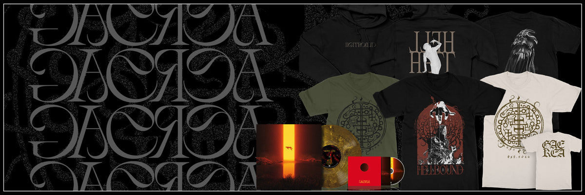 Gaerea pre-orders featuring merch and music with their logo