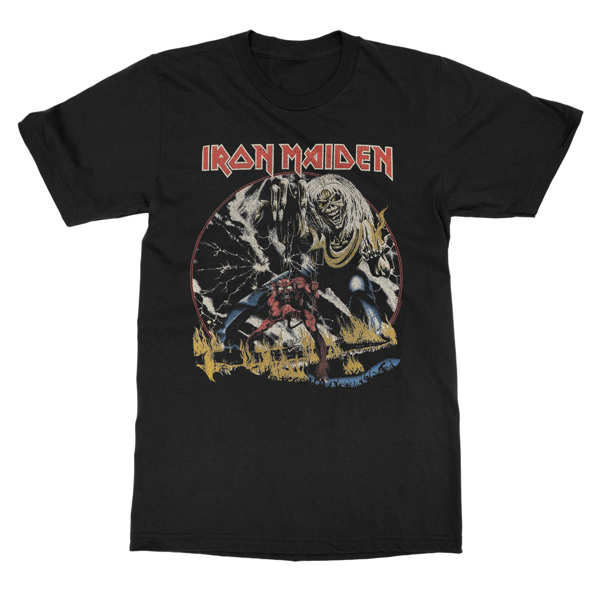 Iron Maiden T Shirt Eddie Beast Du Logo New York Liberty Officiel Mens
