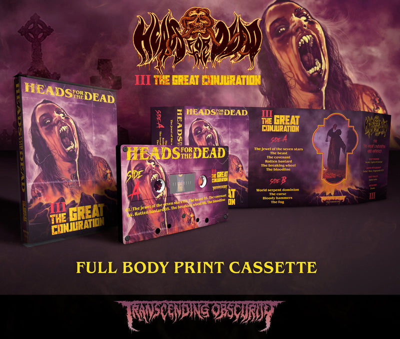 Heads For The Dead "The Great Conjuration Full- Body Print Cassette " Limited Edition Cassette