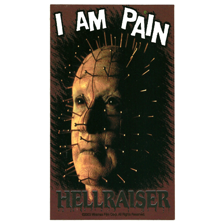 Hellraiser "I Am Pain" Stickers & Decals