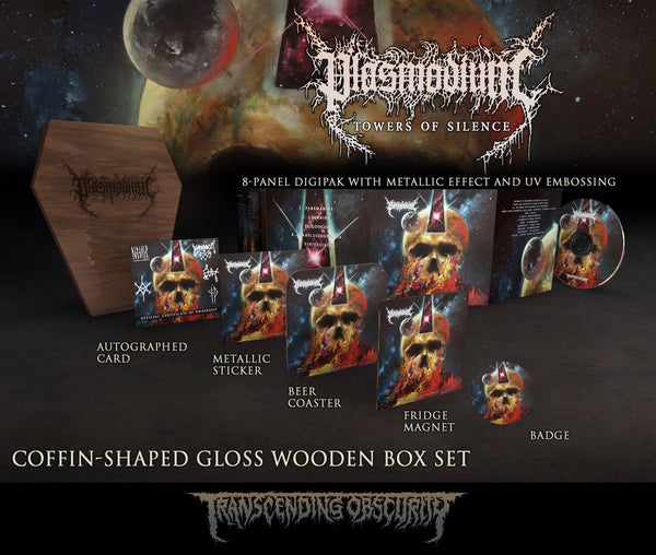 Plasmodium (Australia) "Towers Of Silence - Coffin-shaped Light Brown Wooden Box Set" Limited Edition Boxset