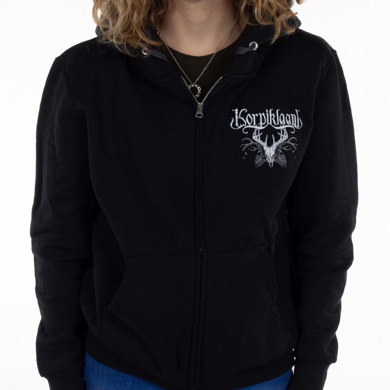 Korpiklaani "Skull" Girls Zipup Hoodie