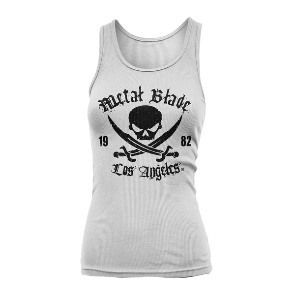 Metal Blade Records "Pirate Logo - Black on White" Girls Tank Top