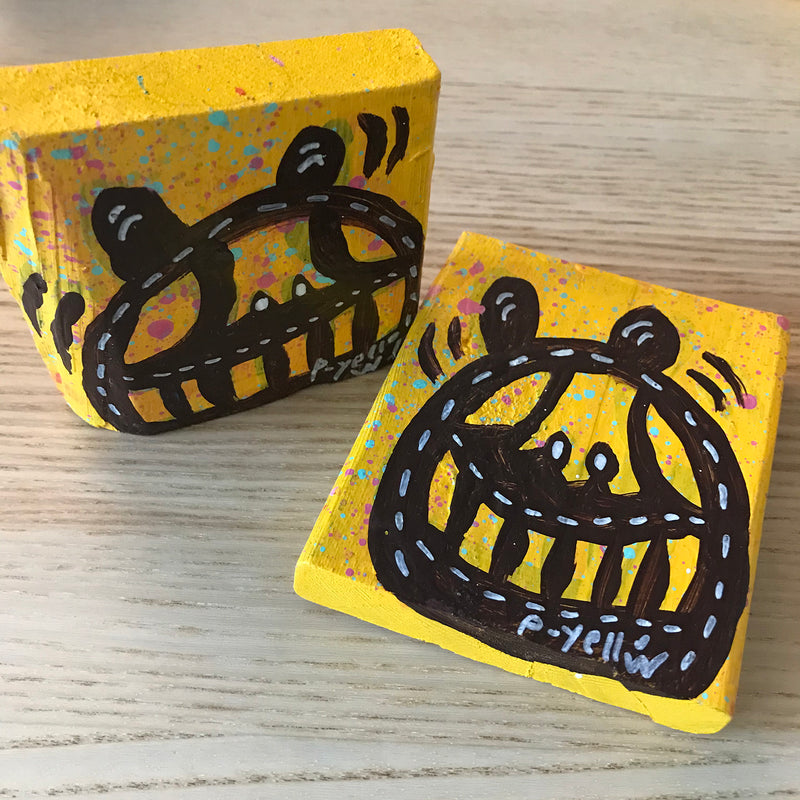 Peelander-Z "Wood Blocks" One Of A Kind Originals