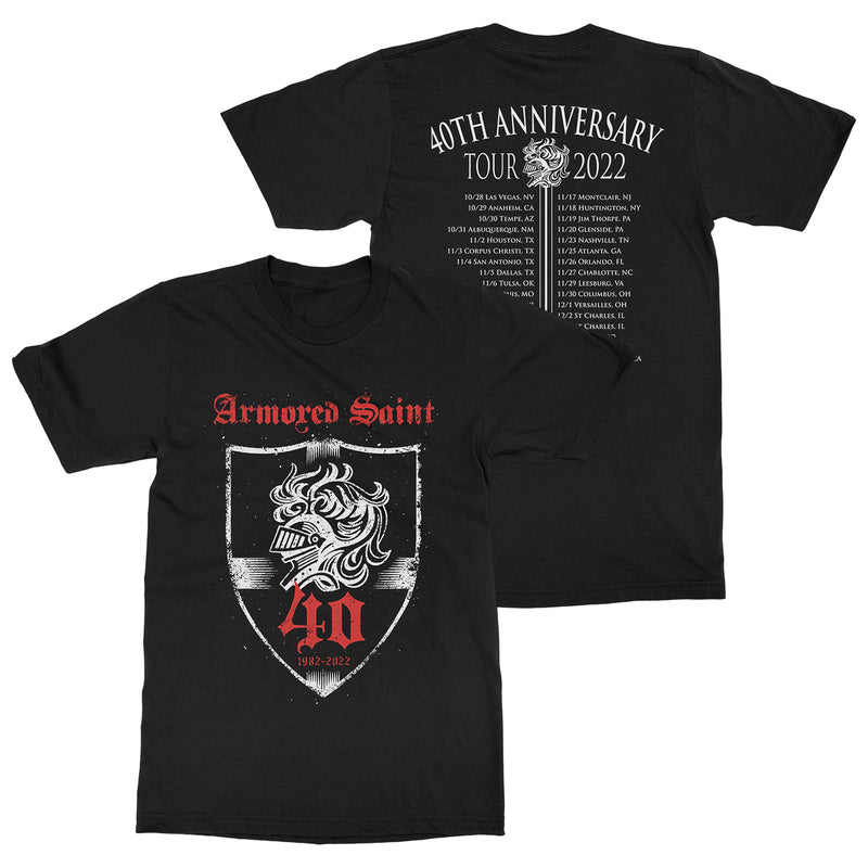 Armored Saint "40th Anniversary Tour (White Shield)" T-Shirt