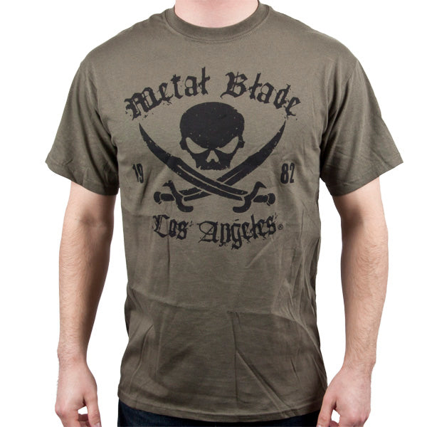 Metal Blade Records "Pirate Logo Black on Military Green" T-Shirt