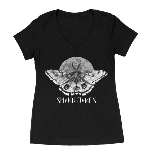 Shawn James "Moon Moth V-Neck" Girls T-shirt