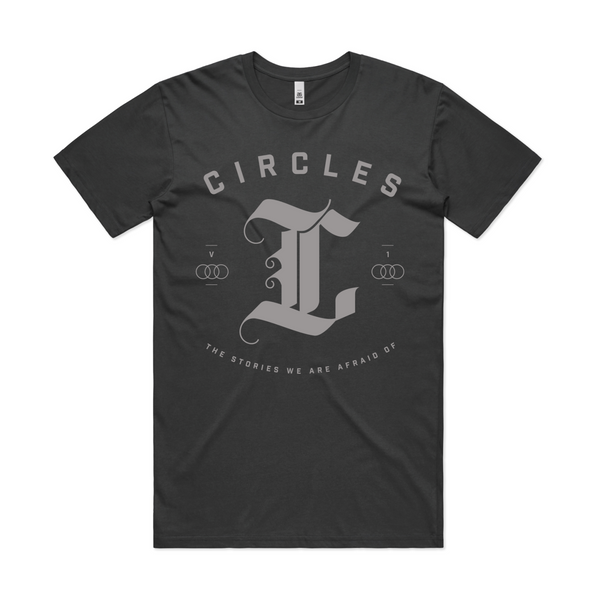 Circles "THE STORIES WE ARE AFRAID OF | VOL.1 - BLACK EMBLEM T-SHIRT" T-Shirt