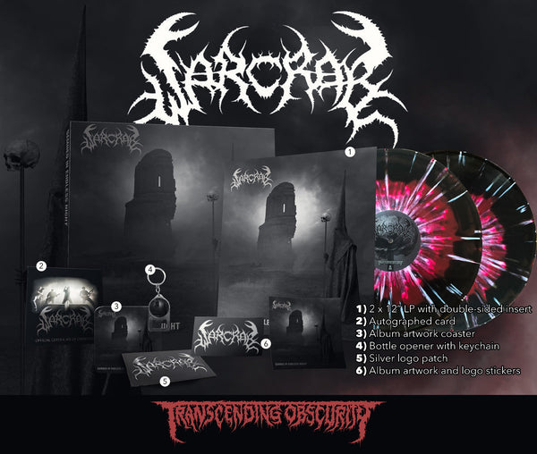 Warcrab (UK) "Damned In Endless Night Red/Black Merge with White Splatter Double LP Box Set" Limited Edition Boxset