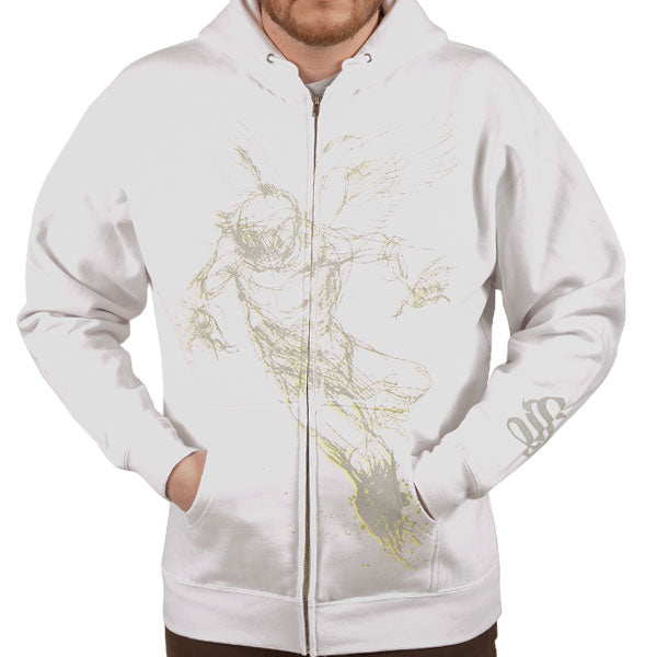 Strhess Clothing "Falling Feather White Hoodie" Zip Hoodie