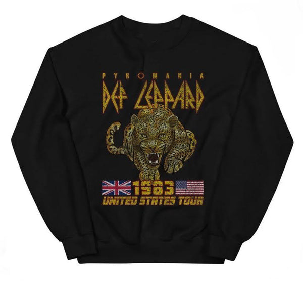 Def Leppard "Pyromania Tour 83 (Faux)" Crewneck Sweatshirt